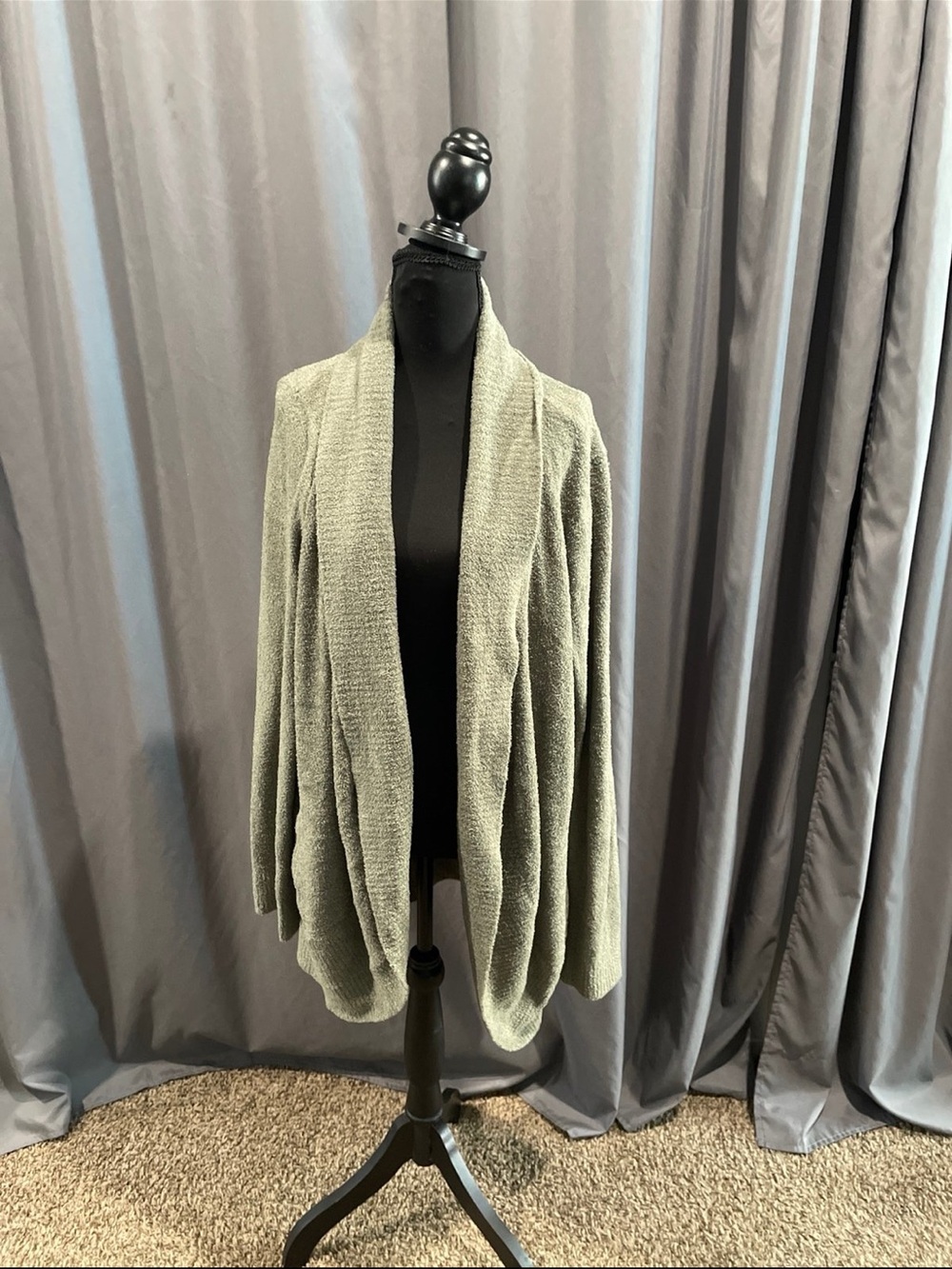 barefoot dreams, cozy chic lite open cardigan, size L/X